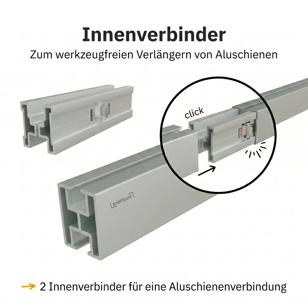 Silberne Aluschiene mit Innenverbinder.webp