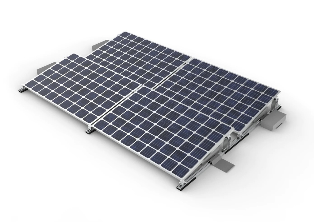 Halterung Flachdach für 4 Solarmodule