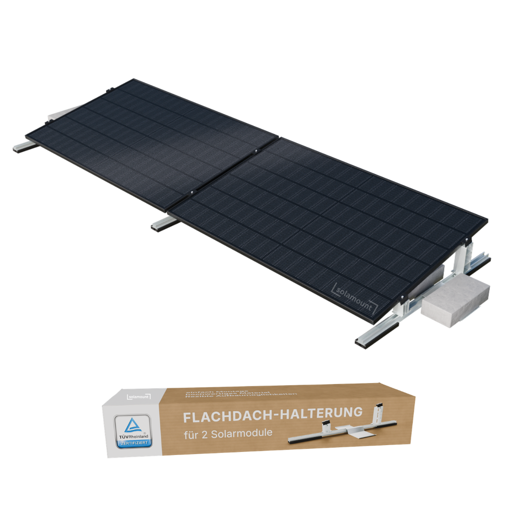 2er Flachdach Halterung Silber.webp