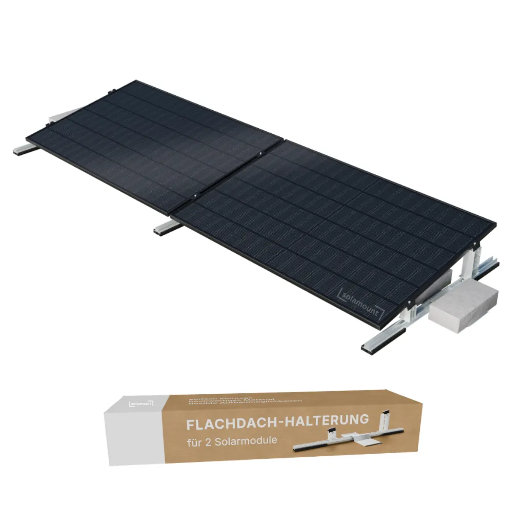 2er Flachdach Halterung Silber.webp