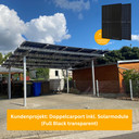 Kundenprojekt: Doppelcarport Full Black transparent (Silber)