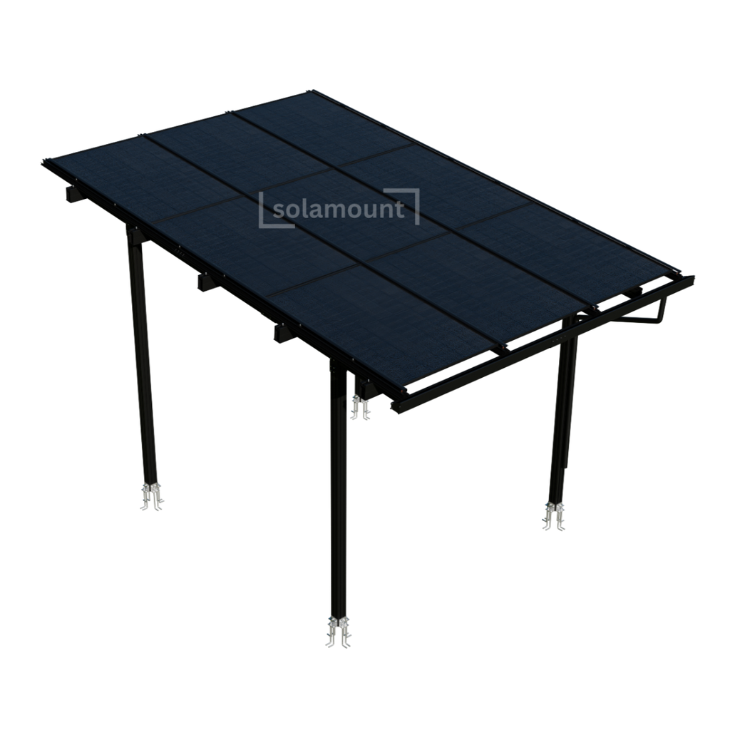 Solarcarport Halterung für 1 Auto inkl. Solarmodule
