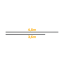 Restposten Aluschiene 3,6m Silber oder Schwarz | H-Profil | Solamount