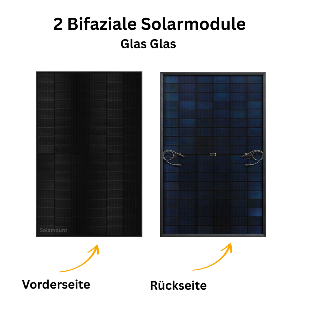 Balkonkraftwerk Growatt | 2 Solarmodule | 800W Wechselrichter | optional Batterie & Halterung