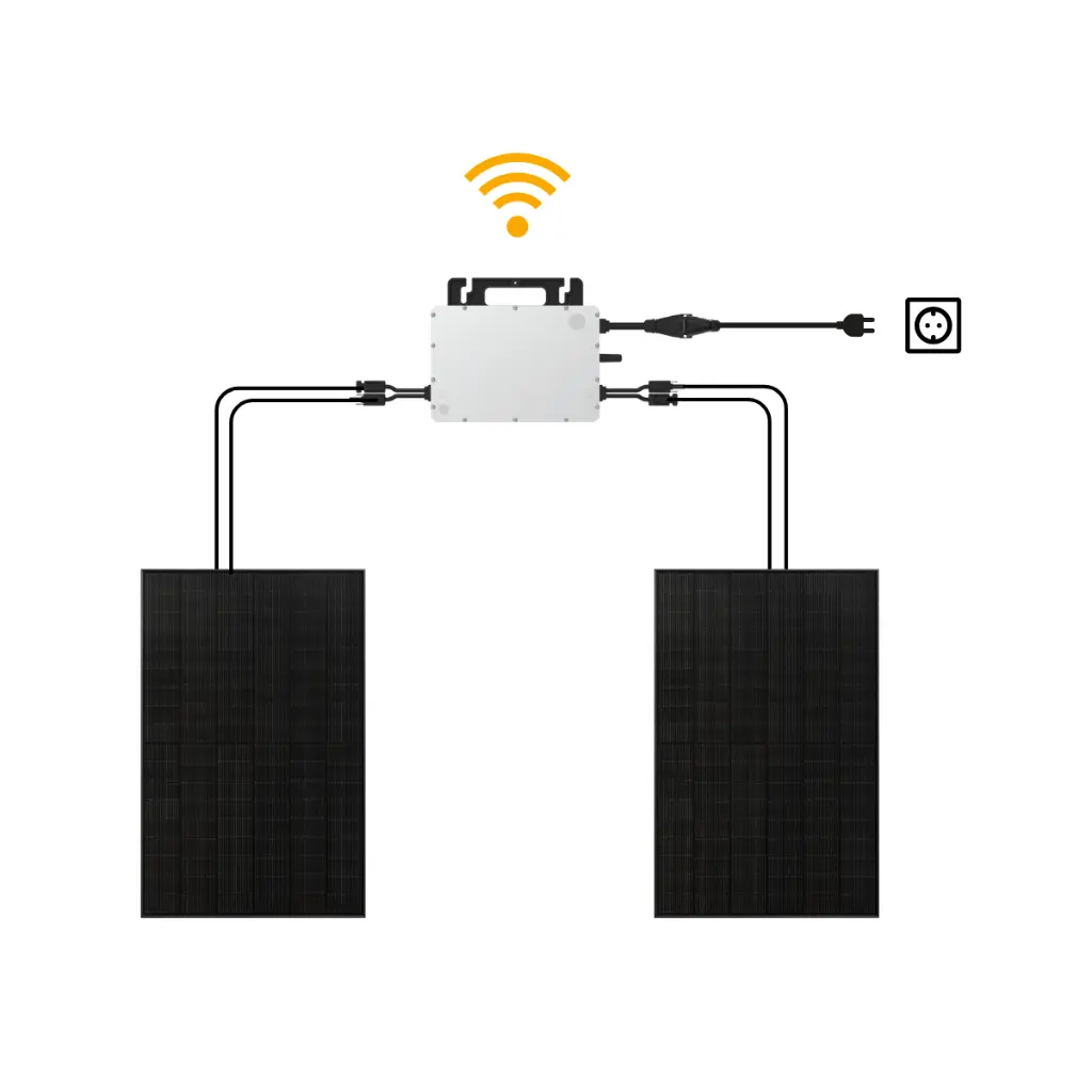 Balkonkraftwerk für 2 Solarmodule mit Mikrowechselrichter.webp