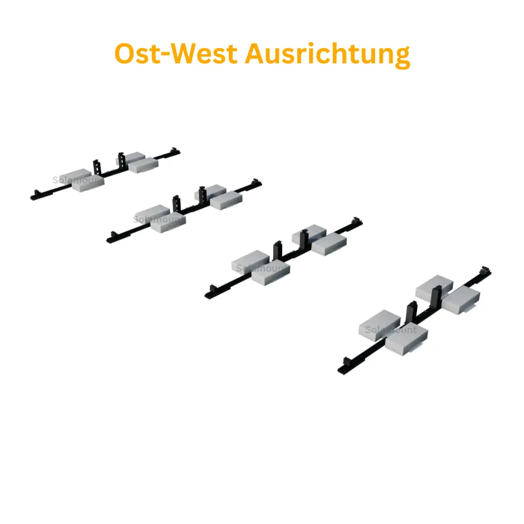 Ost West Halterung Flachdach Schwarz.webp