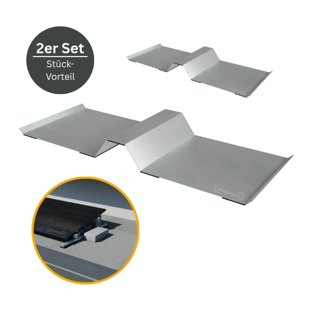 [218993] Zusatzartikel | 2 Stück Ballastplatte für Flachdach Halterung | Solamount (Silber)