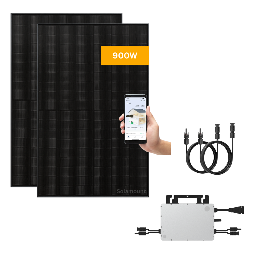 Balkonkraftwerk Hoymiles | 2 Solarmodule | 800W Wechselrichter | optional Batterie + Halterung