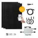 Balkonkraftwerk Hoymiles | 3 Solarmodule | 800W Wechselrichter | optional Batterie + Halterung