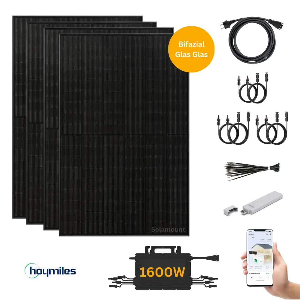 Solabox 1780W | Solarmodule 440W + 1600W Wechselrichter inkl.  DTU-Wlite-S | Auf 800W drosselbar | Optional Batterie oder Halterung