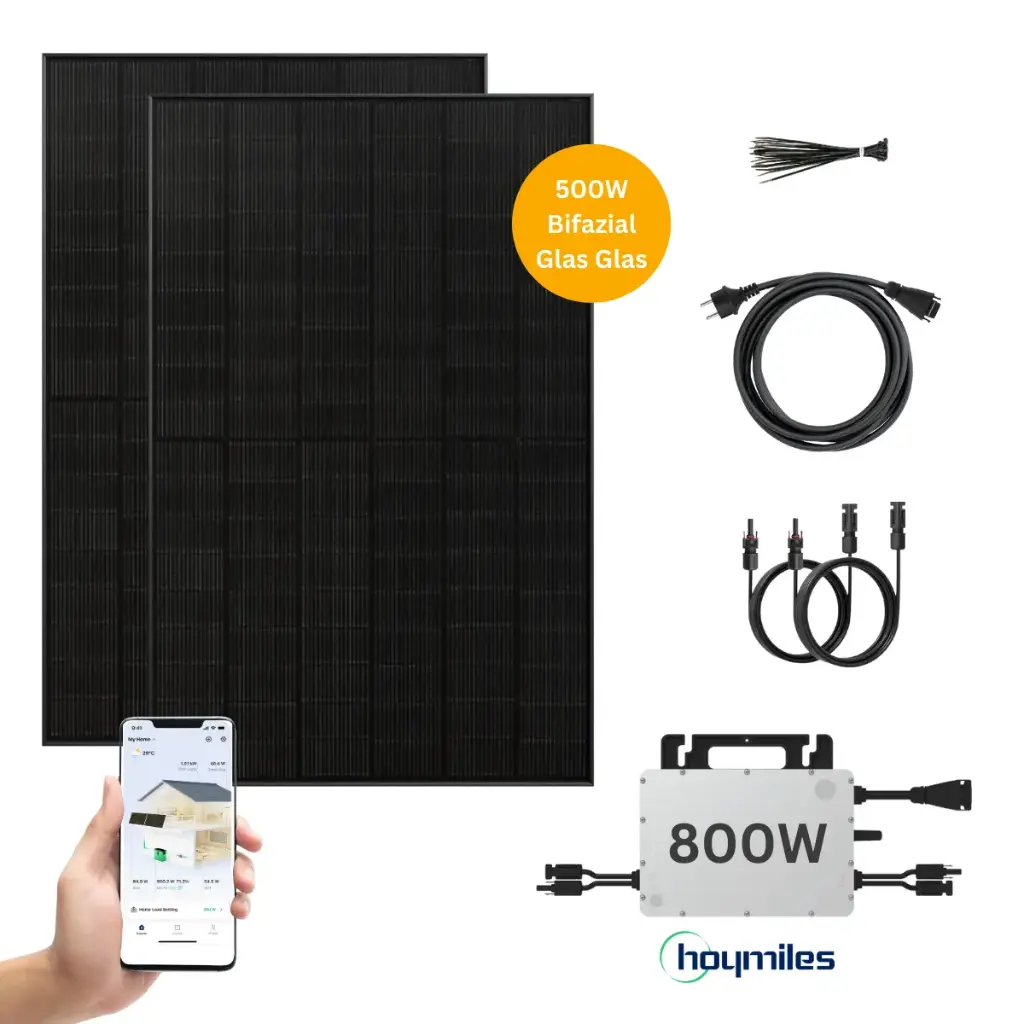 Solabox XL 1000W | Solarmodule 500W + 800W Wechselrichter | Optional Batterie oder Halterung