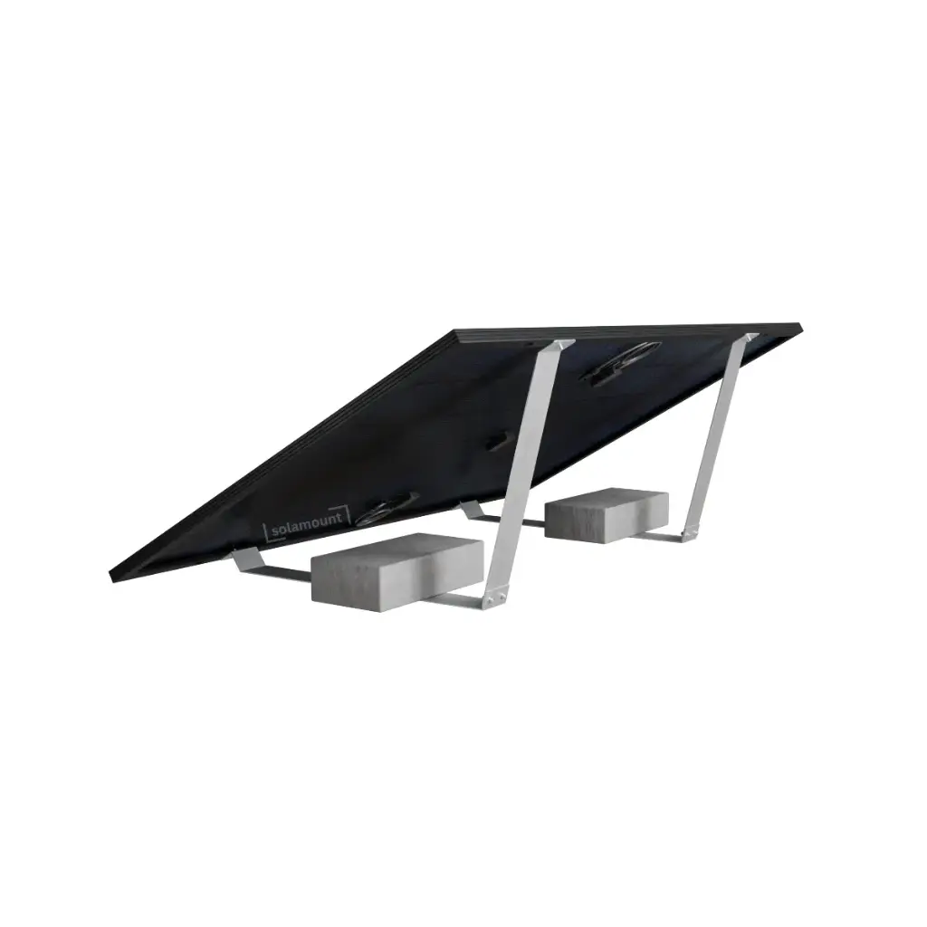 [220744] PV Halterung Flachdach 30° | Ohne Bohren | Für 1 Solarmodul | Solamount (Silber)
