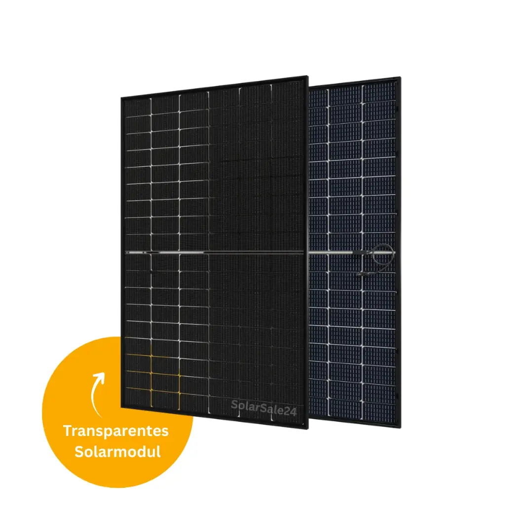 450W | Glas-Glas Solarmodul | Bifazial Full Black | TOPCon | HANERSUN | HN21RN-54HT500W | Transparent