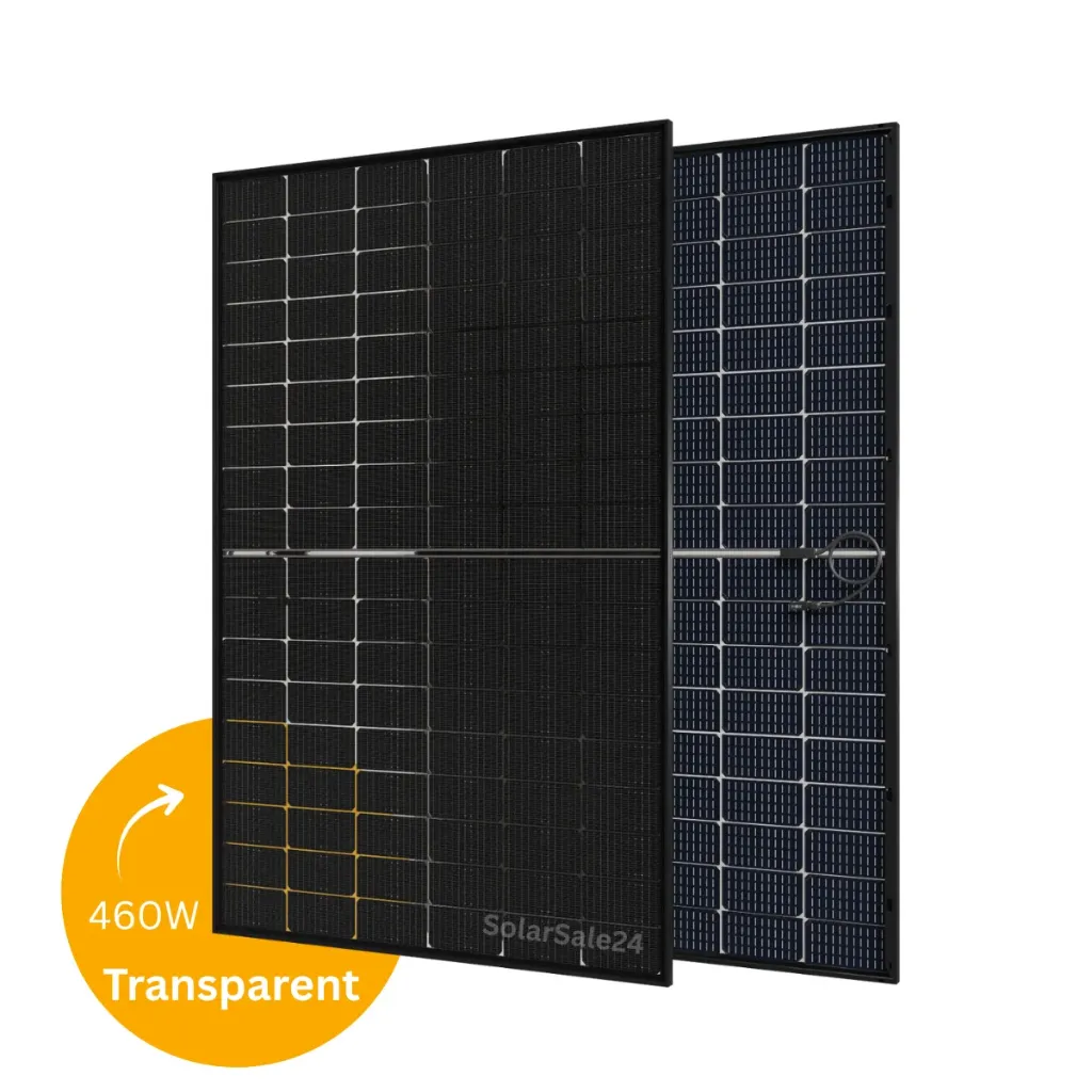 [HN21RN-48HT-1] Panneau solaire 460W full black - transparent | Verre-verre bifacial | HN21RN-48HT | Hanersun (pièces)