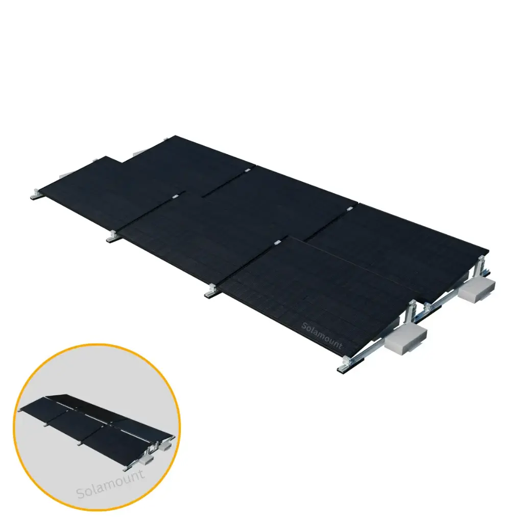 Halterung Flachdach für 6 Solarmodule | Solamount