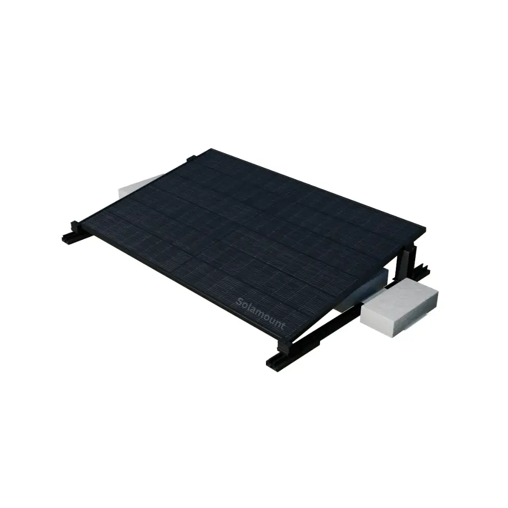 Premium Flachdach Halterung für 1 Solarmodul | Silber oder Schwarz | Solamount