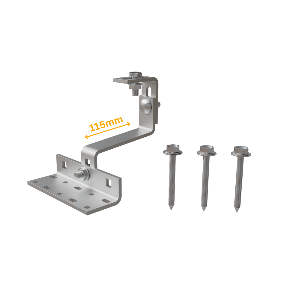 4er Set Premium Dachhaken aus Edelstahl inkl. Schrauben und Bolzen | Schwerlast | Solamount | 4 Stück