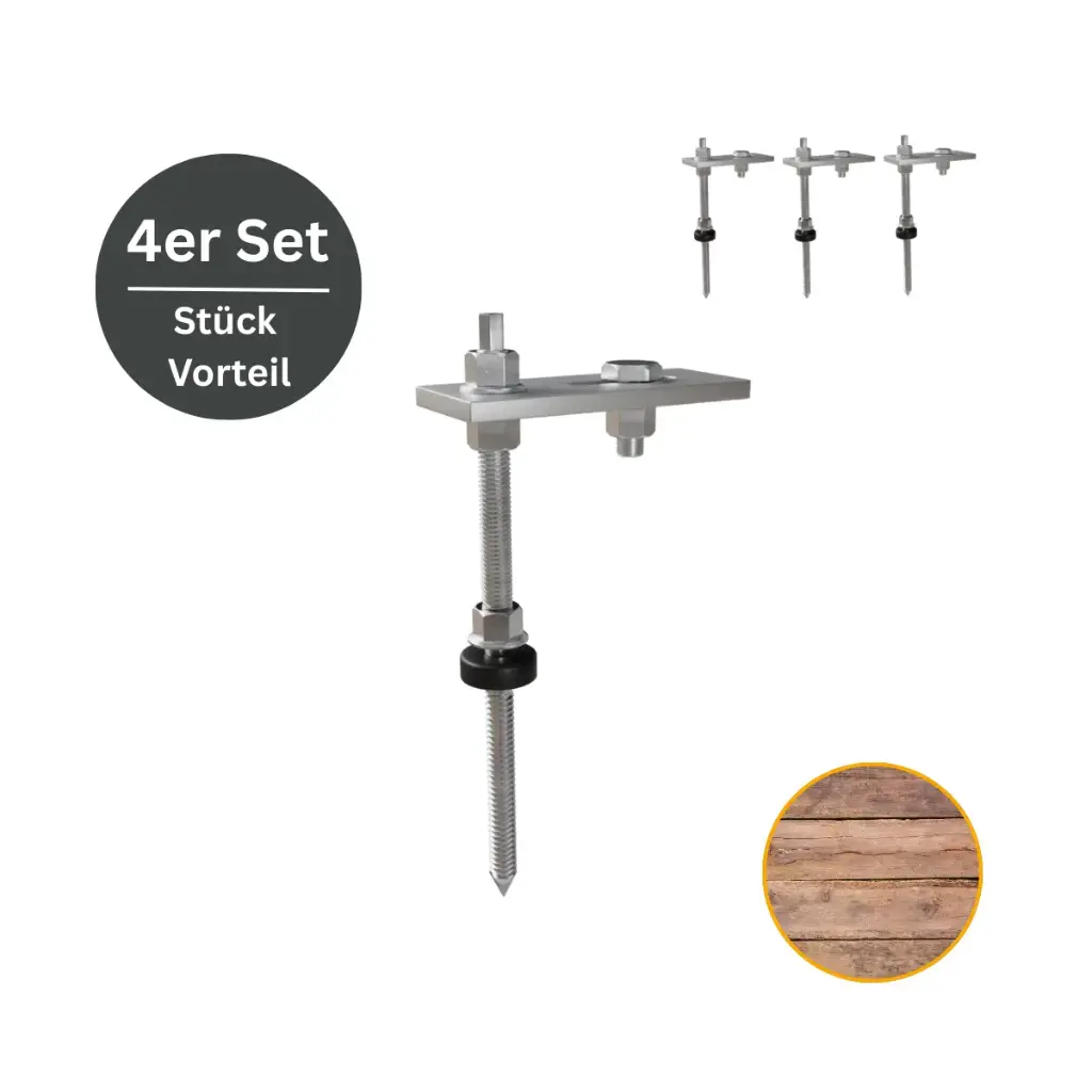 [210072]  Stockschraube | 4 Stück | Holz/ Metall  (Holz)