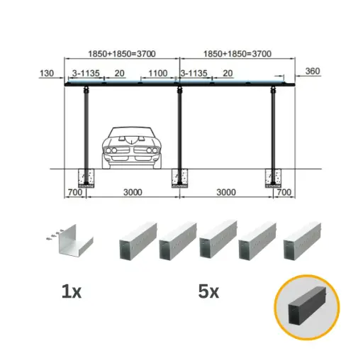 Carport Verbinder Set | Solamount