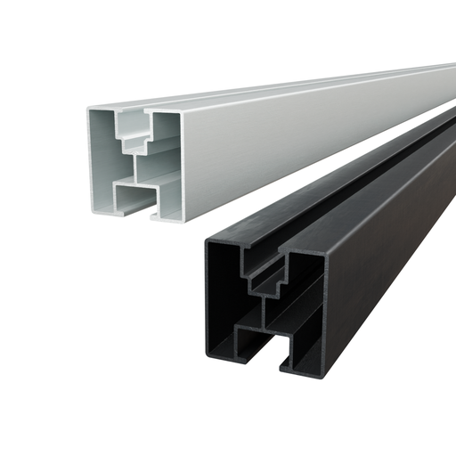 Restposten Aluschiene 4,8m Silber oder Schwarz | H-Profil | Solamount