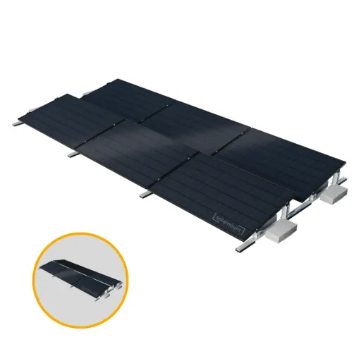 Premium Flachdach Halterung für 6 Solarmodule | Solamount | Ohne Bohren | Für 400-600W Module | Süd oder Ost-West Ausrichtung | 2. Generation