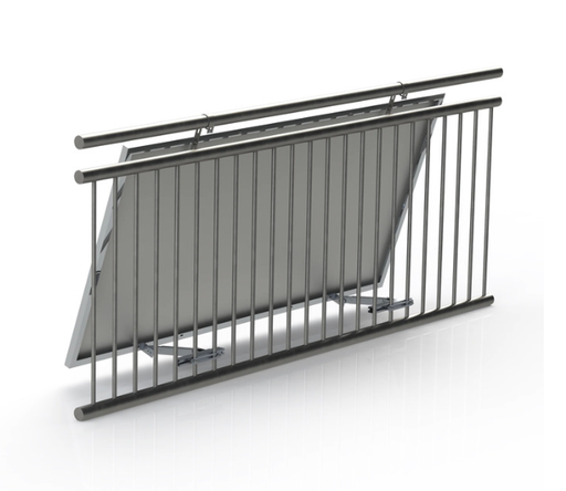 Einfache Balkonkraftwerk Halterung neigbar 15-30° | Silber/Schwarz