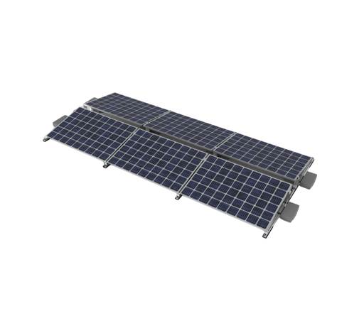 [210053] Halterung Flachdach für 6 Solarmodule | Silber